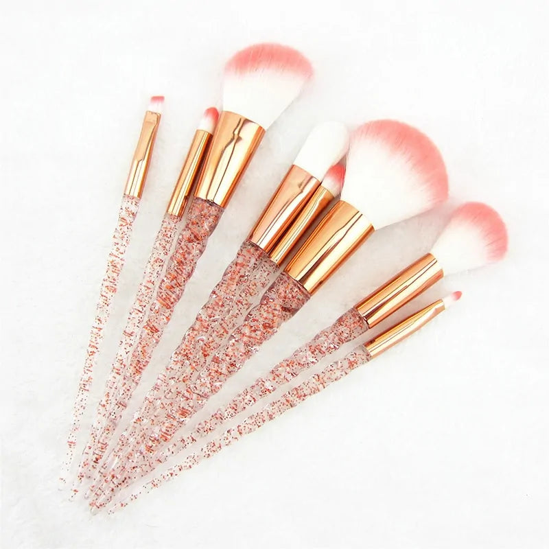 Red Glitter Diamond Brush Crystal Makeup Brushes Set