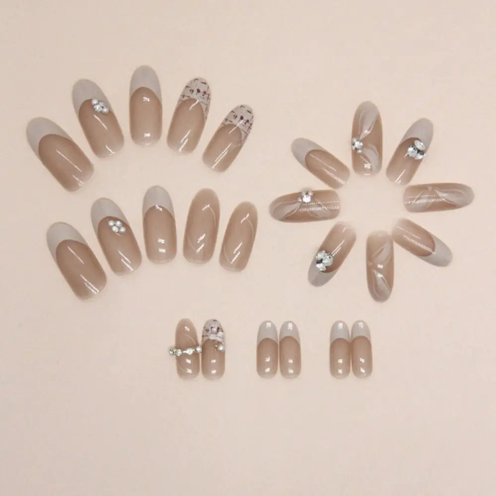 24-piece  Black Star Press On Nails Set