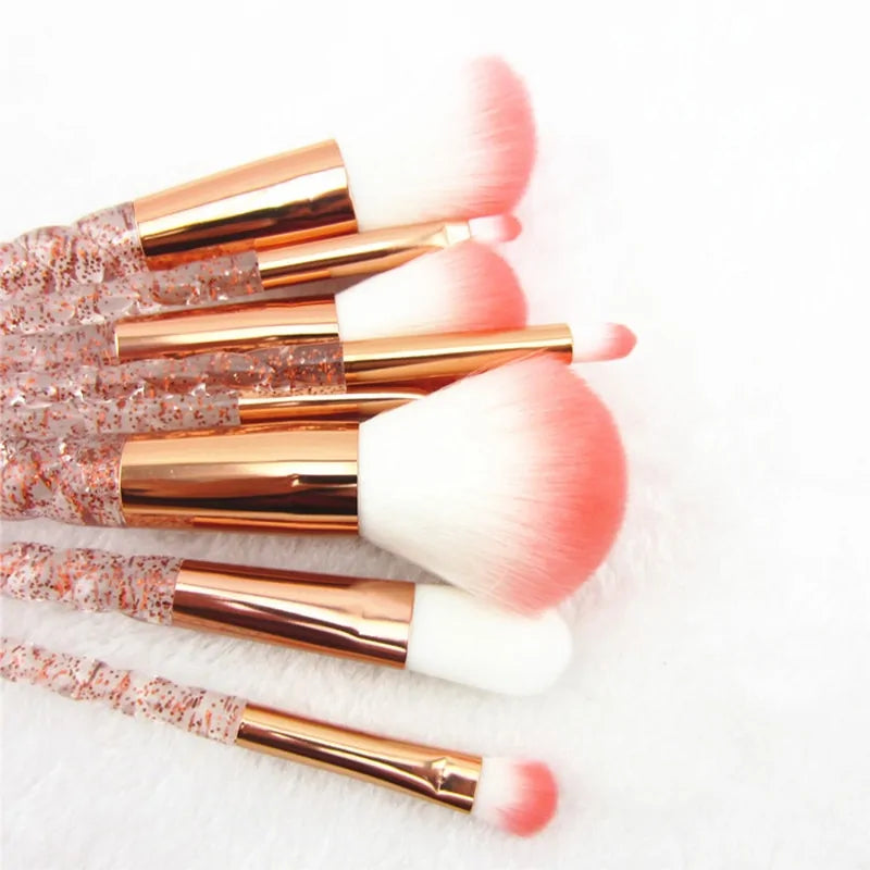 Red Glitter Diamond Brush Crystal Makeup Brushes Set