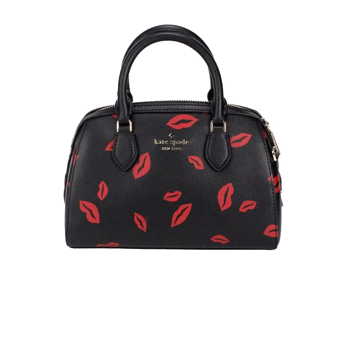 Kate Spade Madison Small Lip Toss Printed Leather Duffle